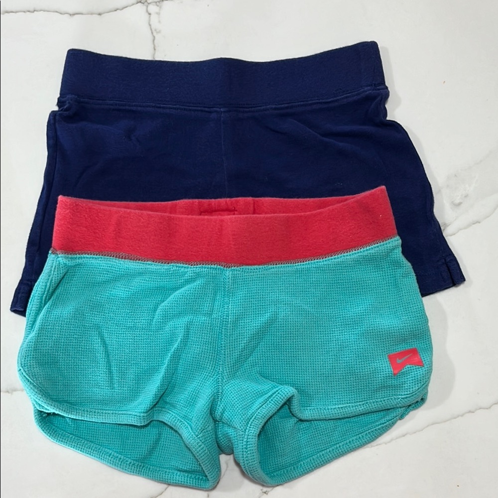 Girls Athletic Shorts Set - Blue and Teal